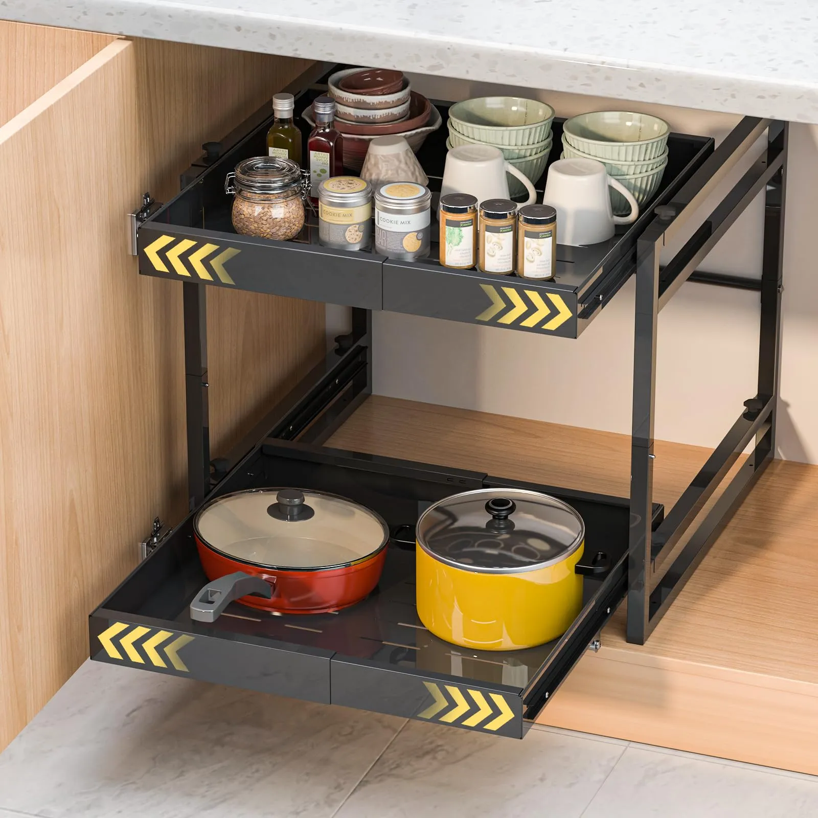 REALINN 21 in Pull-Out Cabinet Shelves, Black, in use